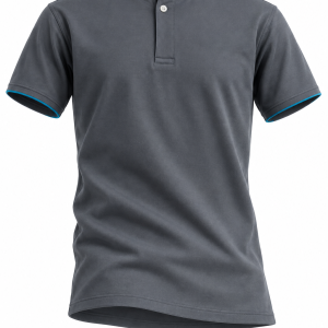 Mandarin Collar T- Shirt with End Edge Piping